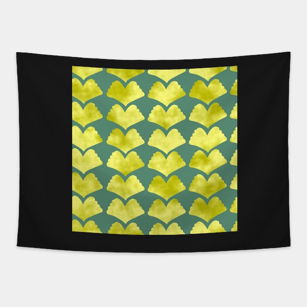 Decorator 2021 Gold Ginkgo Array on Soft Green 5748 Tapestry by ArtticArlo