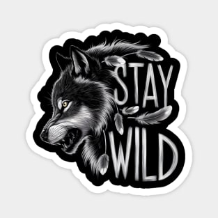 Mystic Wolf Profile - Stay Wild Magnet