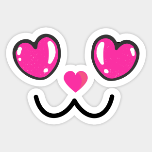 Heart with Eyes Die Cut Sticker