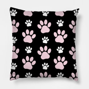 Pattern Of Paws, Pink Paws, Dog Paws, Animal Paws Pillow