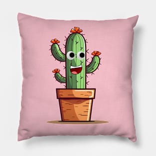 Funny Cartoon Cactus Pillow