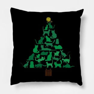 Meowy Christmas Tree Catmas Pillow