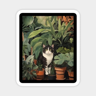 Purrfect Harmony: Cats and Plants Magnet