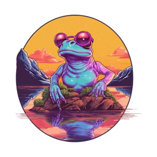 My new aesthetic is a synthwave frog T-Shirt