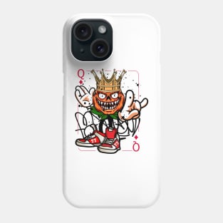 Queen Playing card with Skateboard Graffiti Street Art Phone Case