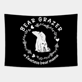 Bear Grazer A Fearless Bear Mama Tapestry