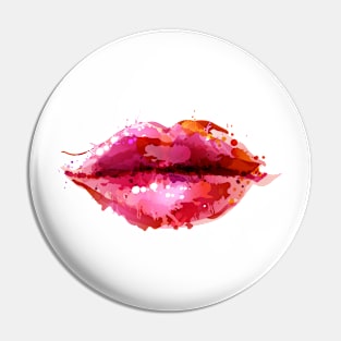 Image: Watercolor, Lips Pin