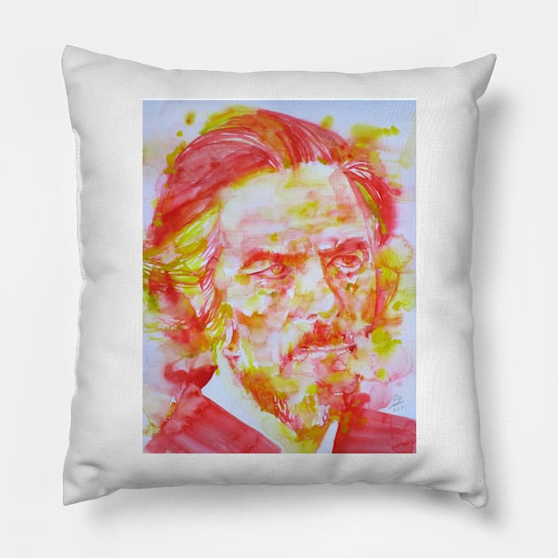 ALAN WATTS - watercolor portrait.2 Pillow by lautir