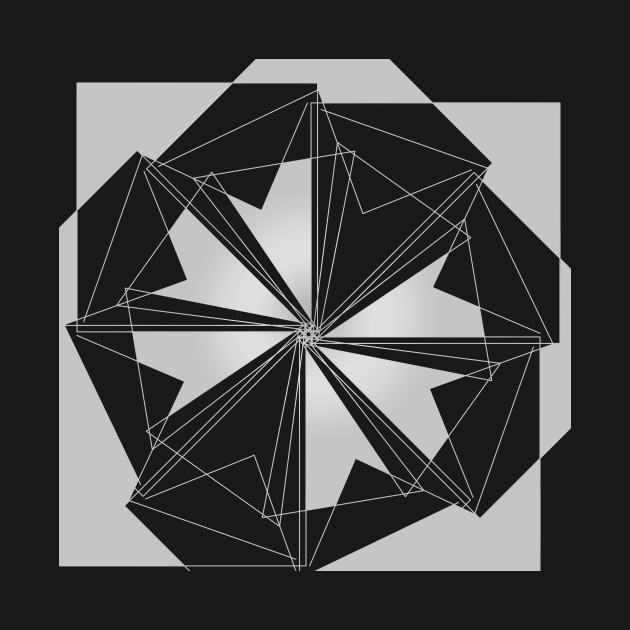 Mandala Geometric black and white linear flower by soycarola