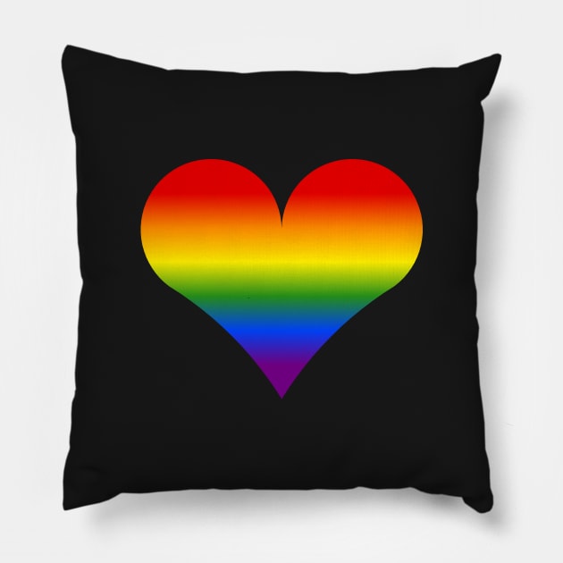 Solid Rainbow LGBT Heart Pillow by kallyfactory