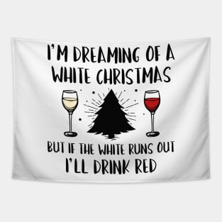 White Christmas Wine Tapestry