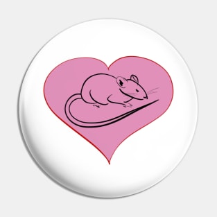 I Heart rat Pin