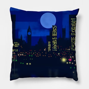 City at Night Pillow