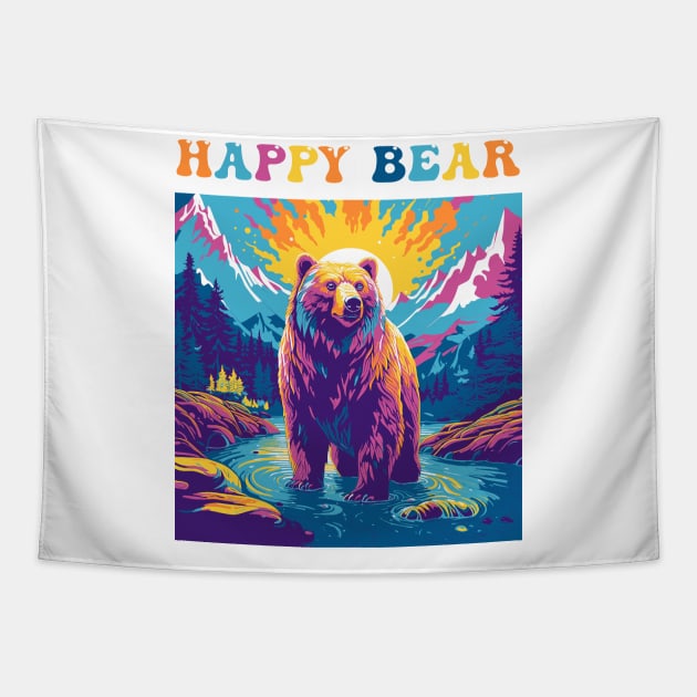 Happy Bear Tapestry by Yopi