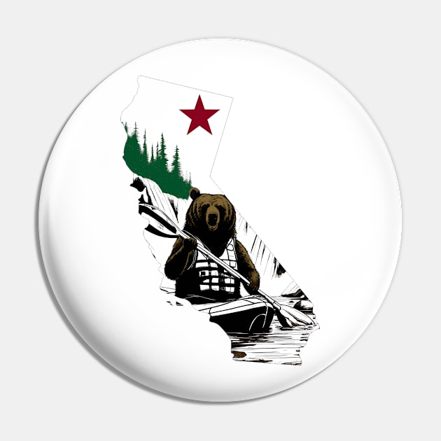 Kayaking California Bear Pin by Sneek661