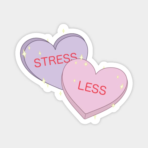 Stress Less Candy Hearts Magnet by Cosmic Latte