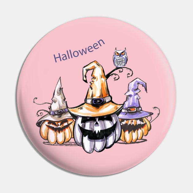 Halloween Pumpkin Pin by Mako Design 