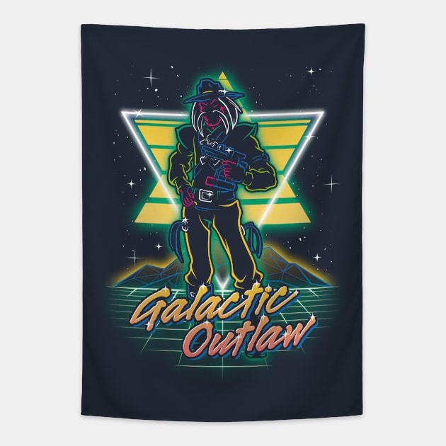 Retro Galactic Outlaw Tapestry by Olipop