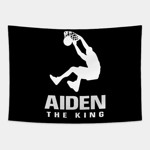 Aiden Custom Player Basketball Your Name The King Tapestry by Baseball Your Name