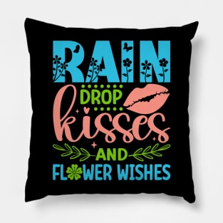 Rain Drop Kisses And Flower Wishes Spring Floral Pillow
