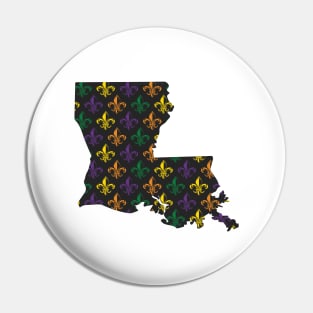 New Orleans Louisiana Mardis Gras Fleur de Lis Pattern Pin