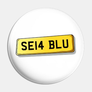 SE14 BLU Lewisham Number Plate Pin