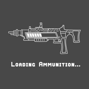 Loading Ammunition Futuristic Gun Video Game (Alternate White) T-Shirt