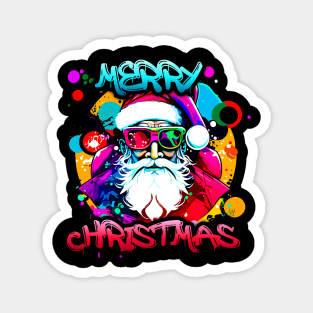 Cool Santa Claus Swag  - Merry Christmas - Winter Graphic Graffiti Art - Holiday Gift Magnet