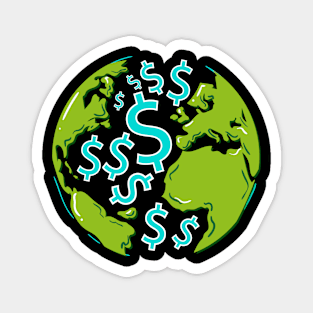 Dollar Signs Cash Earth – Spaceman Squad Space Money Making Magnet