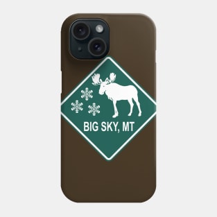 Winter Big Sky MT MUTCD W11-21 Moose Sign - Green Phone Case