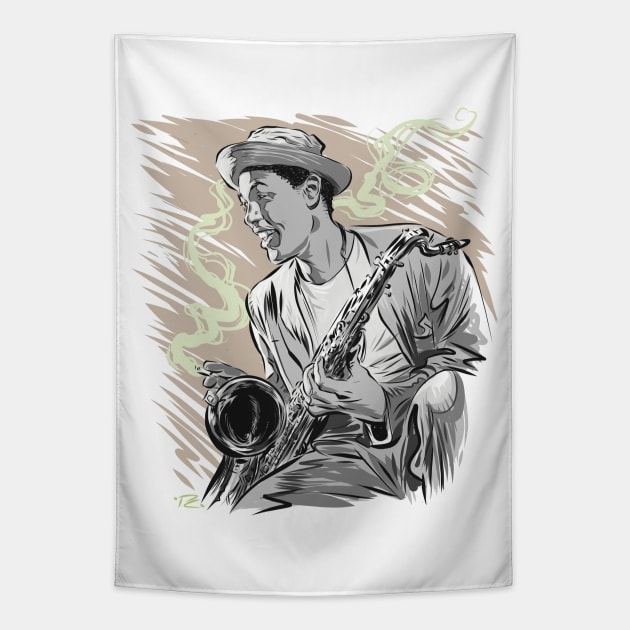 Dexter Gordon - An illustration by Paul Cemmick Tapestry by PLAYDIGITAL2020