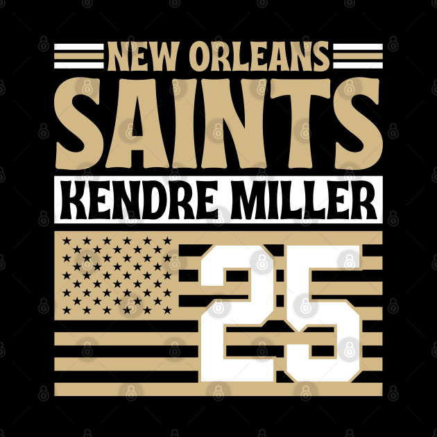 New Orleans Saints Miller 25 American Flag Football by Astronaut.co