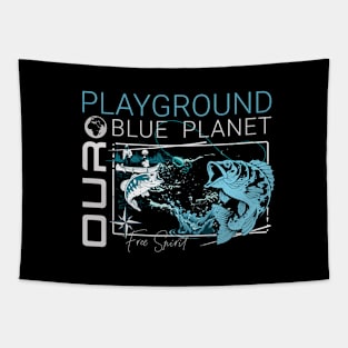 Playground Fishing Nature Planet Earth Playground Good Vibes Free Spirit Tapestry