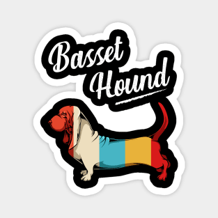 Basset Hound - Retro Style Basset Vintage Dog Lover Magnet