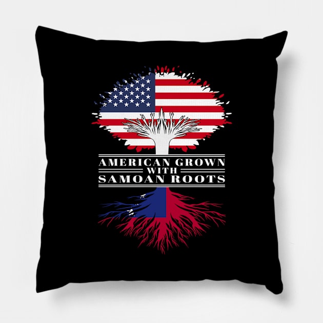 American Grown With Samoan Roots Us Samoa Flag Tree Pillow by BramCrye