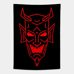 Low Poly Devil Outline Tapestry