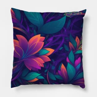 Tropical Neon Pattern Pillow