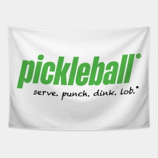 Pickleball. Serve. Punch. Dink. Lob. Tapestry