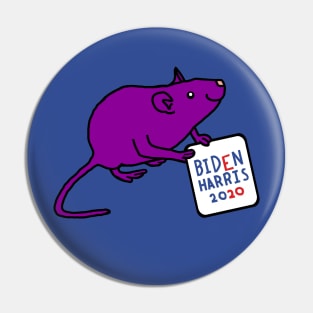 Purple Rat with Biden Harris Sign Pin