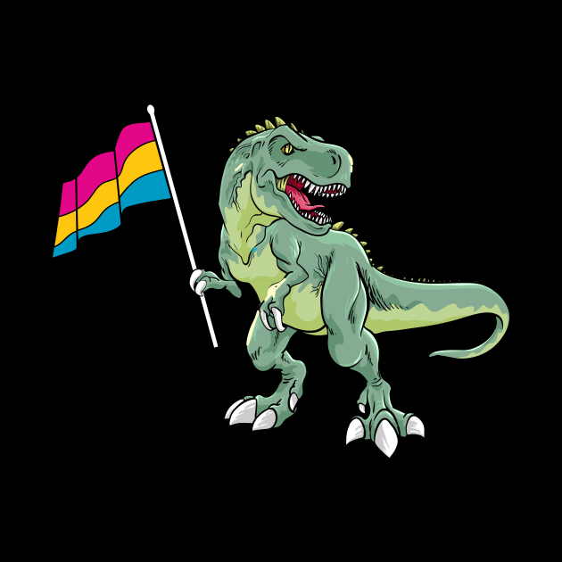 Funny Dinosaur Flag Pansexual Pride LGBT Gift by Lones Eiless