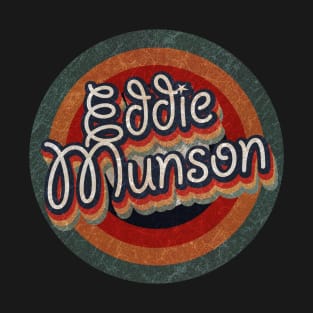 Retro Color Typography Faded Style Eddie Munson T-Shirt