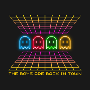 8 Bit Legends, the ghosts are back in town, Pac Man Ghosts T-Shirt