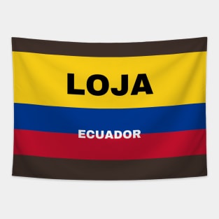 Loja City in Ecuadorian Flag Colors Tapestry