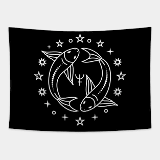 Pisces Zodiac Sign Tapestry