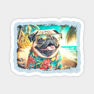 Beach Pug Magnet