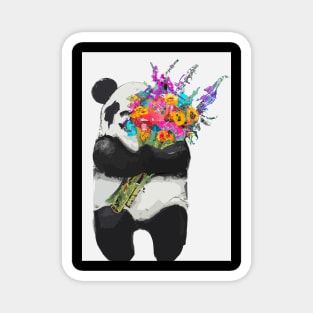 Panda with Bouquet Magnet