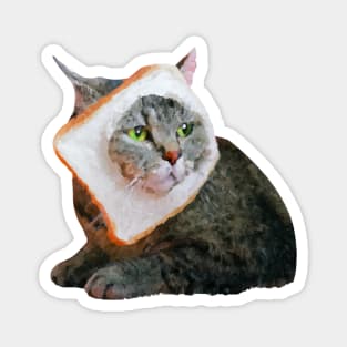 Cat in bread painting Magnet