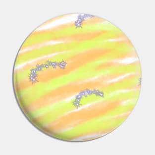 Orange green watercolor sparkle glitter art Pin