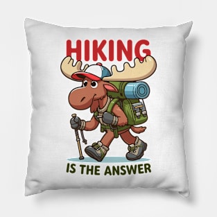 Moose Hiking Adventure Pillow