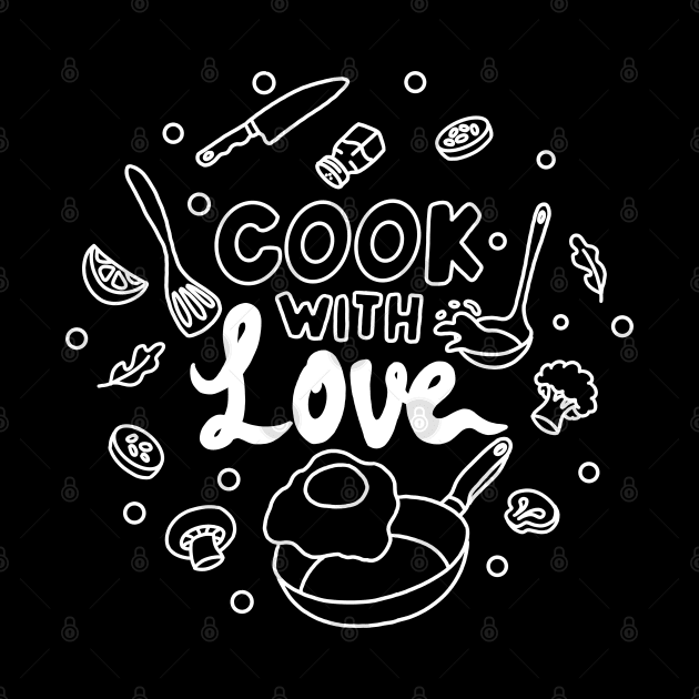 Cook with Love Line Art by Kimprut